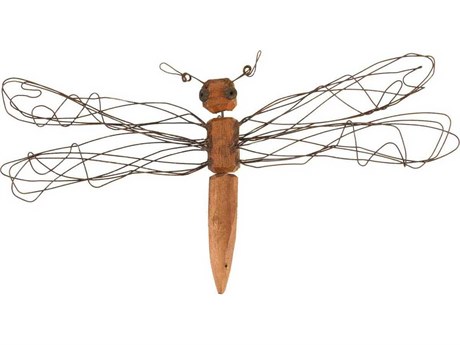 Phillips Collection Wire Wing Dragonfly Small Metal Wall Art Wood