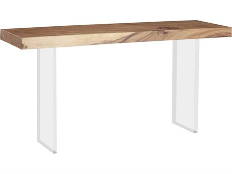 Luxecor Rectangular Wood Clear Brown Console Table