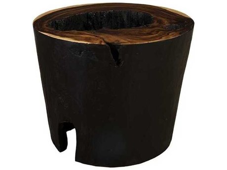 Phillips Collection Round Wood Natural Charred End Table
