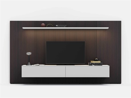 Pianca Spazio 149" Oak Wood Burnt Grey Media Console