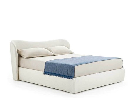 Pianca Embrace Beige Upholstered King Panel Bed