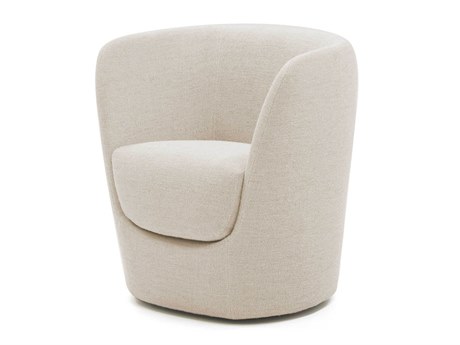 Pianca Opla Swivel Beige Fabric Accent Chair