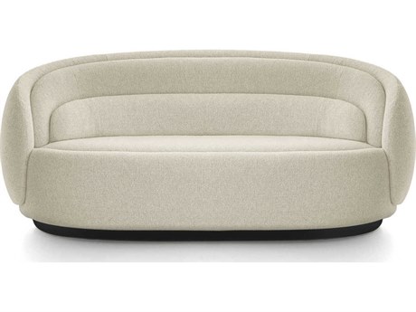 Pianca Peonia Aries Black Plinth White Upholstered Sofa