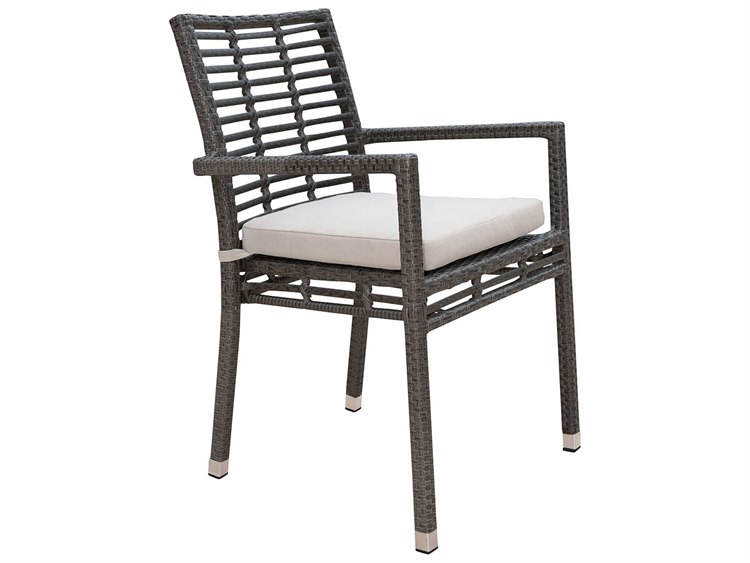 Panama Jack Graphite Wicker Cushion Dining Chair