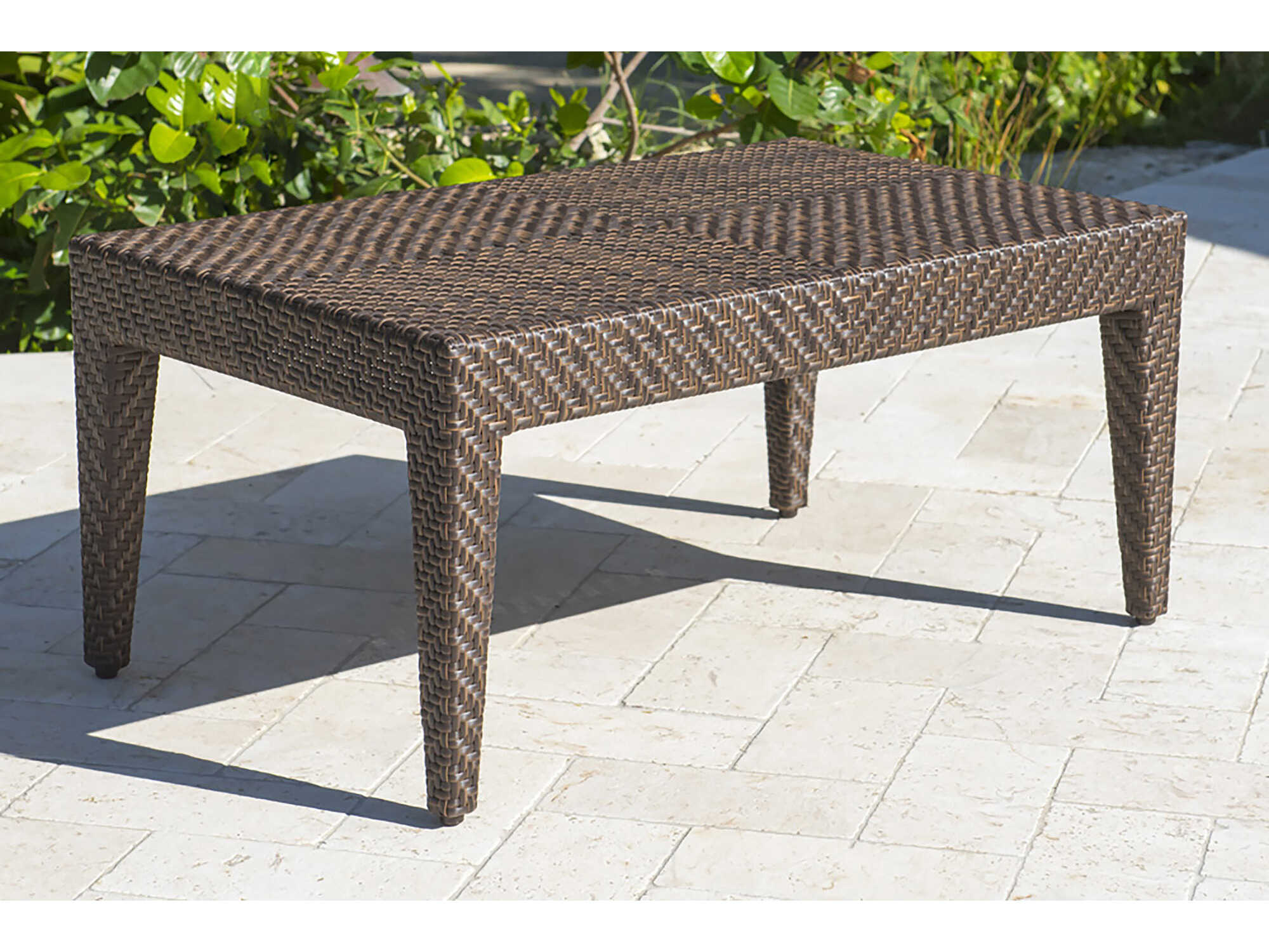 Panama Jack Outdoor Oasis Wicker 39''W x 24''D Rectangular Glass Top