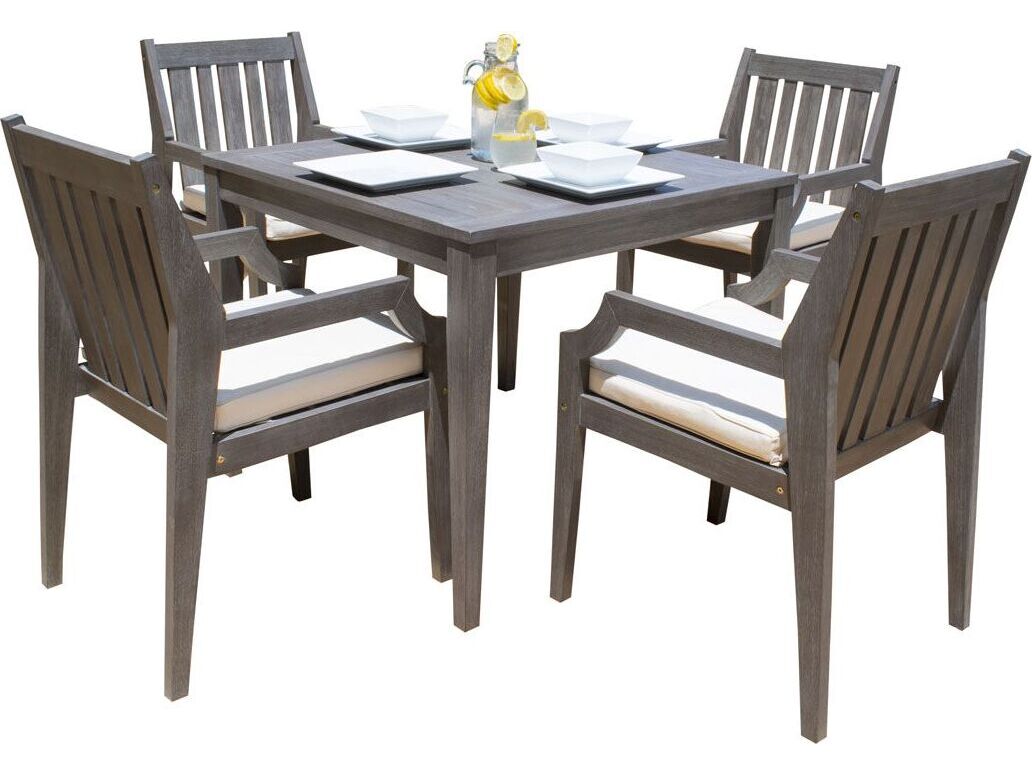 Panama Jack Outdoor Poolside Aluminum Cushion 5 Piece Dining Set