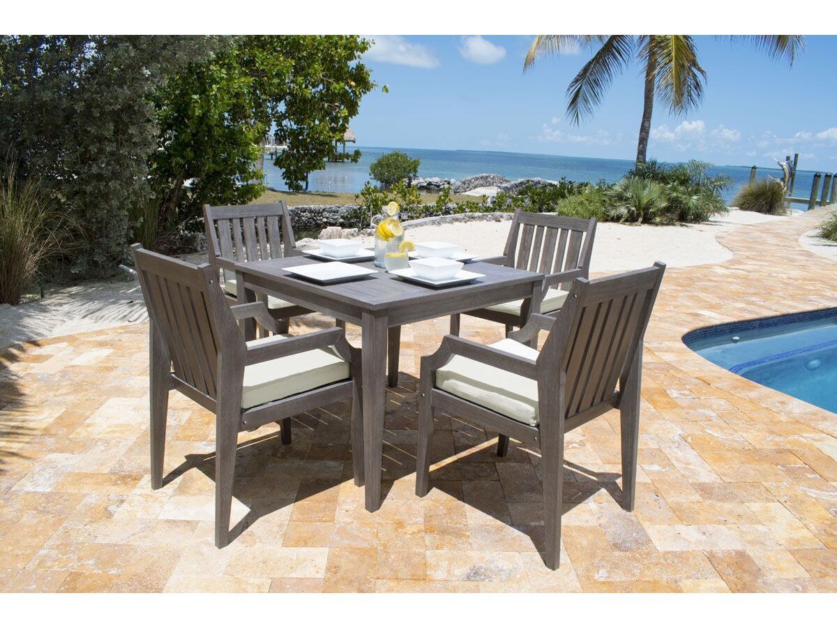 Panama Jack Outdoor Poolside Aluminum Cushion 5 Piece Dining Set