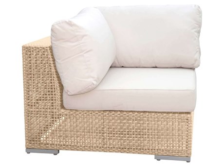 Panama Jack Outdoor Austin Aluminum Wicker Honey Corner Lounge Chair with Cushions