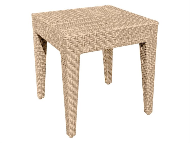 Panama Jack Outdoor Austin Aluminum Wicker Honey Square End Table