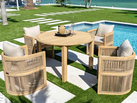 Panama Jack Cabo 5-Piece Barrel Round Dining Set