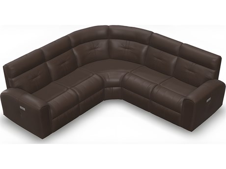 Palliser Acacia Leather Upholstery Sectional Sofa Power Recliner with Power Headrests