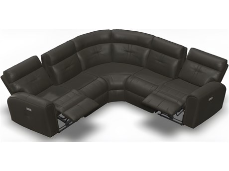Palliser Acacia Leather Upholstery Sectional Sofa Power Recliner with Power Headrests