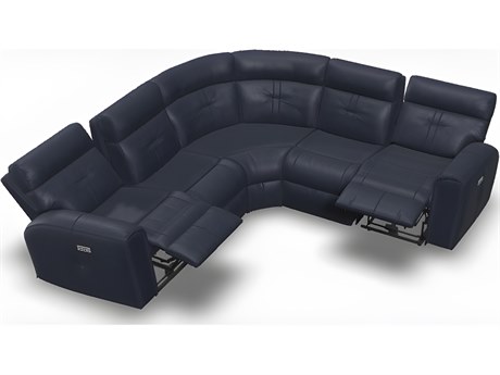 Palliser Acacia Leather Upholstery Sectional Sofa Power Recliner with Power Headrests