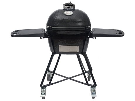 Primo All-In-One Ceramic Oval Junior Grill with Cradle | Side Shelves and Stainless Steel Grates