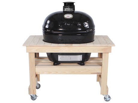 Primo Oval XL Charcoal Grill with Cypress Table