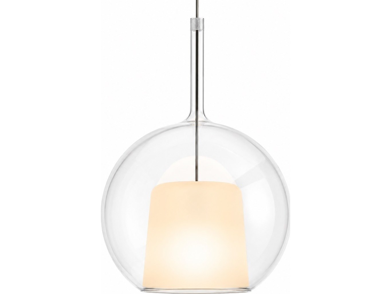 Glo Maxi 1-Light Transparent Glass Clear Globe Pendant