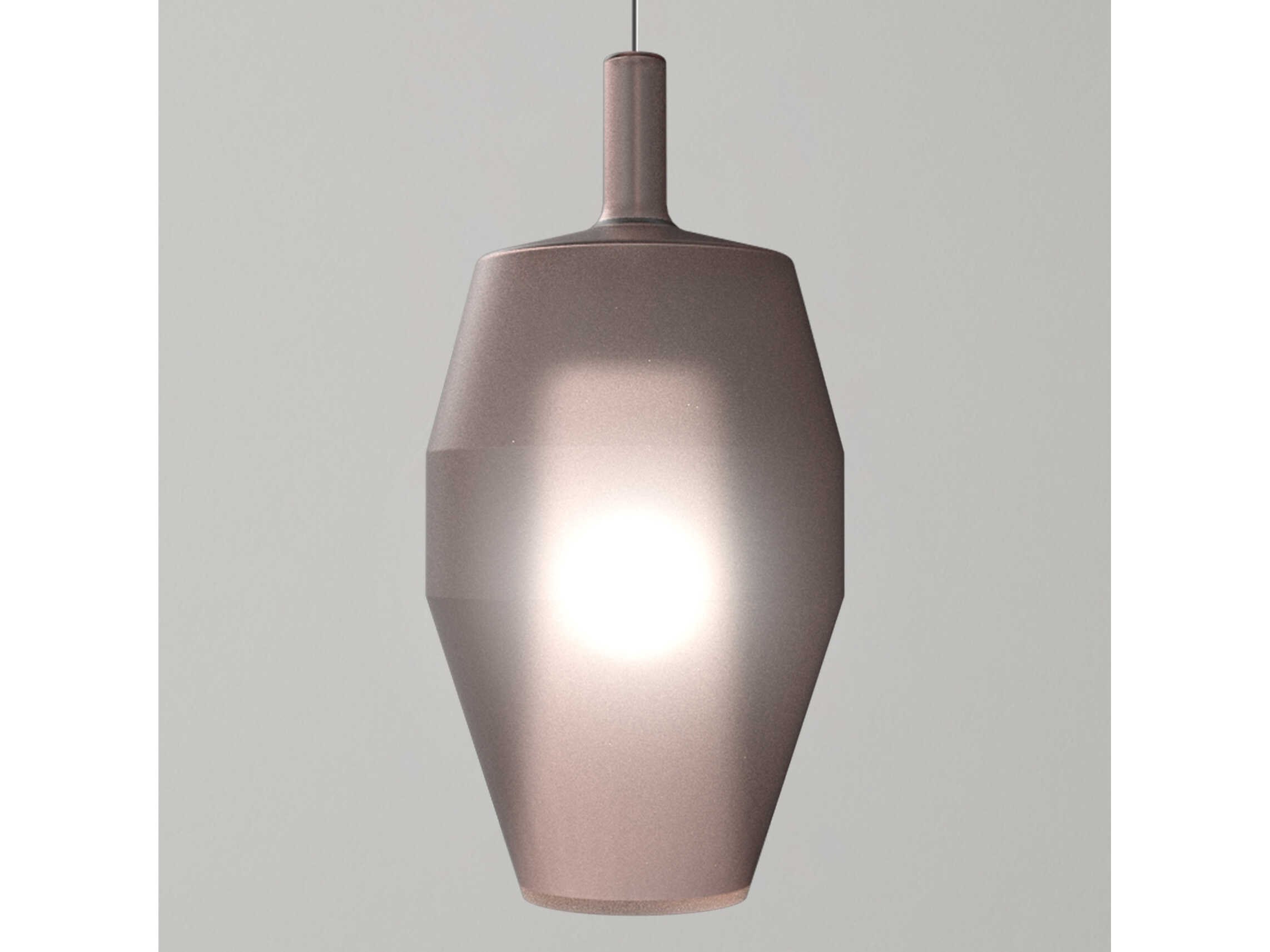 Mom Tall 1-Light Powder Pink Glass Mini Pendant