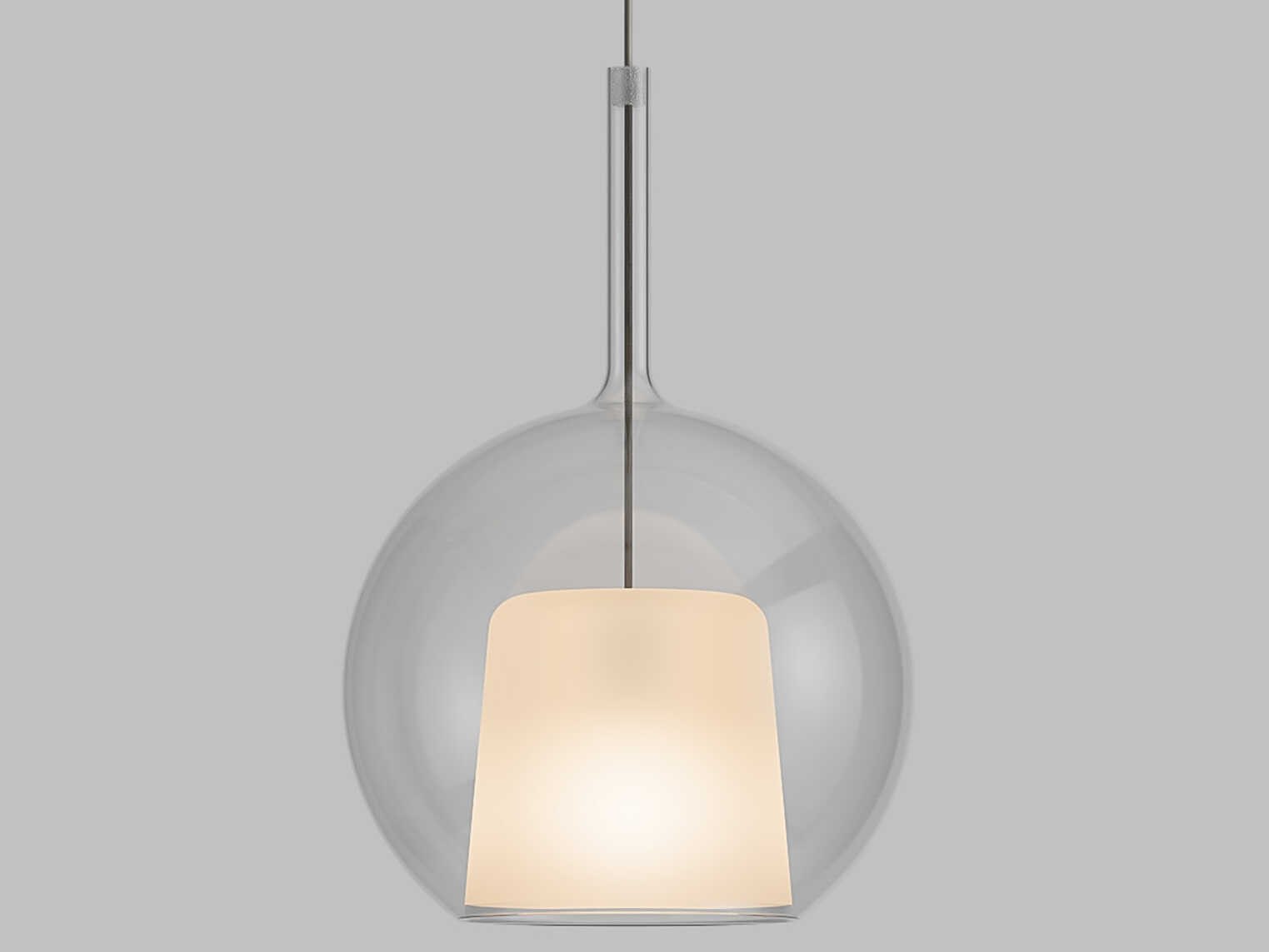 Glo 1-Light Transparent Glass Clear Globe Pendant