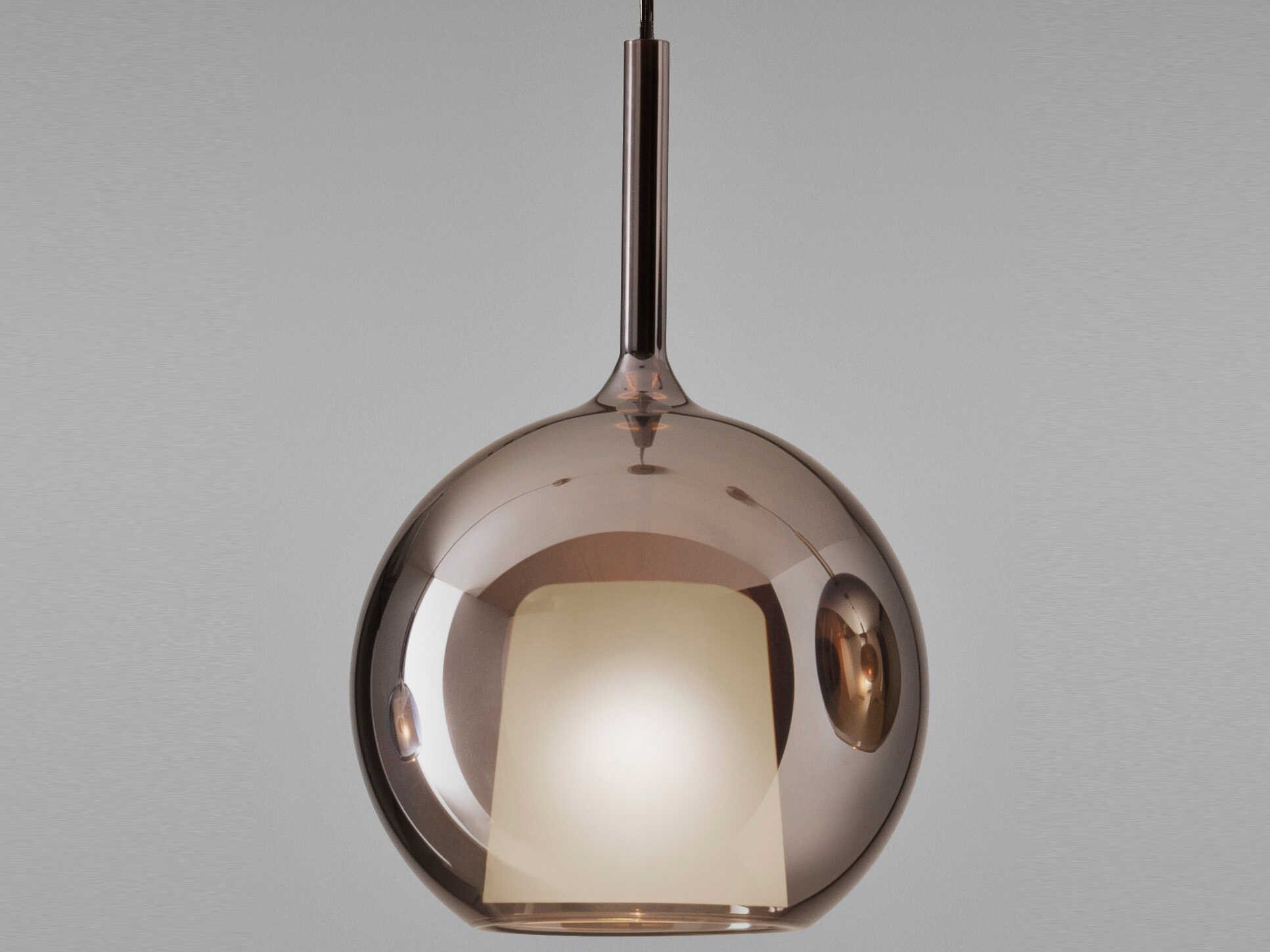 Glo 1-Light Rose Gold Pink Globe Pendant
