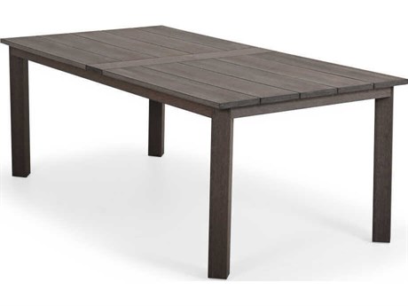 Watermark Living Miramar Faux Wood 80''W x 40''D Rectangular Dining Table with Umbrella Hole