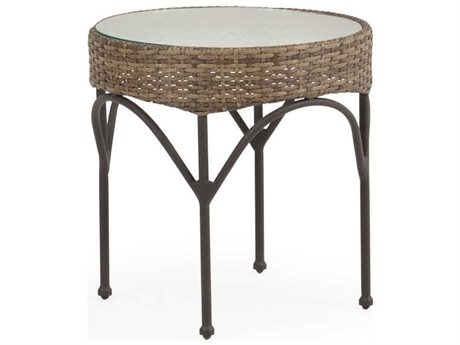 Watermark Living Augusta Wicker 21'' Round Stone Top End Table