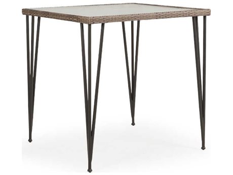 Watermark Living Augusta Wicker 39'' Square Stone Top Bar Height Table