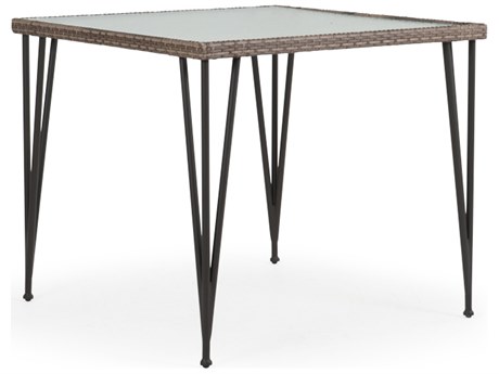 Watermark Living Augusta Wicker 39'' Square Glass Top Counter Height Table