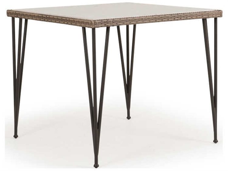 Watermark Living Augusta Wicker 39'' Square Stone Top Counter Height Table