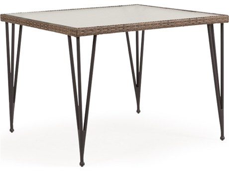 Watermark Living Augusta Wicker 39''Wide Square Stone Top Dining Table