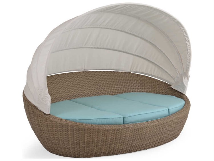 Watermark Living Seaside Wicker Day Chaise With Canopy