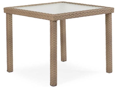 Watermark Living Seaside Wicker 34'' Square Glass Top Counter Table