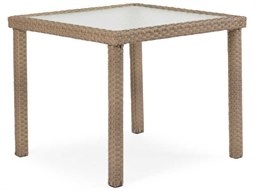 Watermark Living Seaside Wicker 34'' Square Glass Top Dining Table