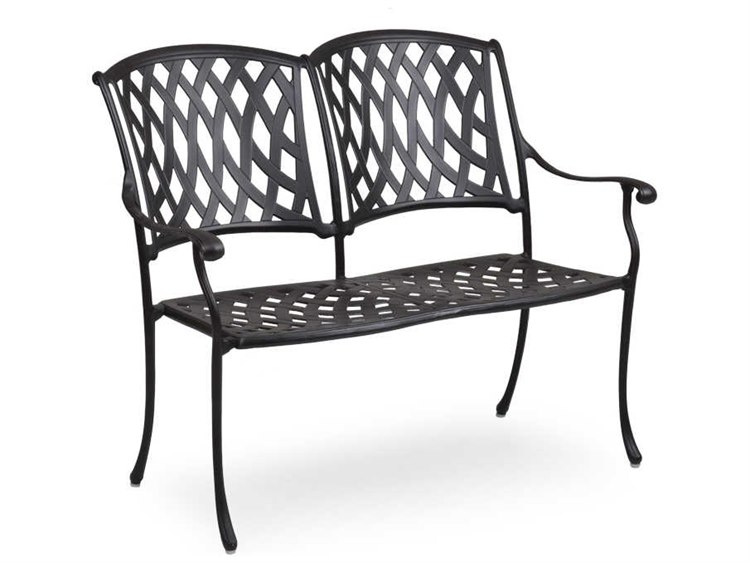 Watermark Living Oxford Cast Aluminum Weathered Black Bench