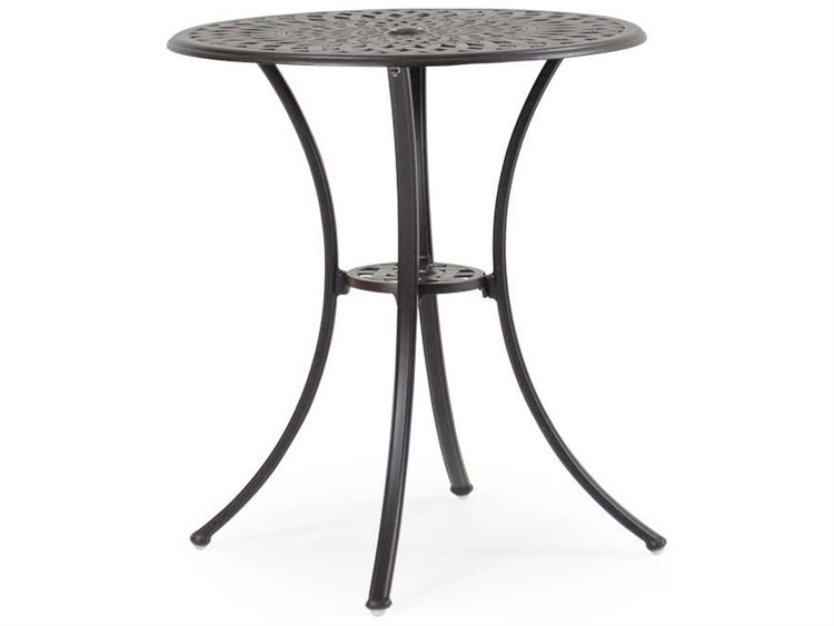 Watermark Living Oxford Cast Aluminum Weathered Black 30'' Round Counter Table with Umbrella Hole