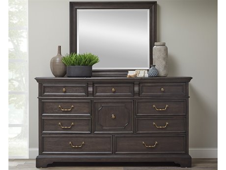 Pulaski Hickory Creek Hickory Veneers & Rubberwood Dresser & Mirror Set
