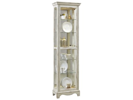 Pulaski Hardwood Weathered White Curio Display Cabinet