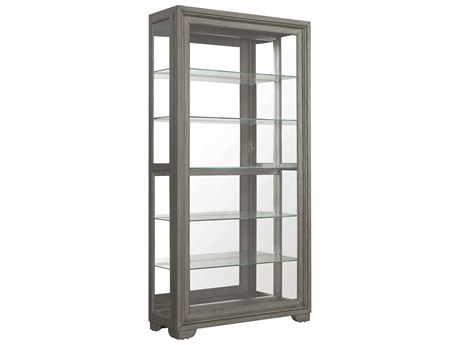 Pulaski Accents Modern Wood Framed 5-Shelf Sliding Door Curio with LED Light