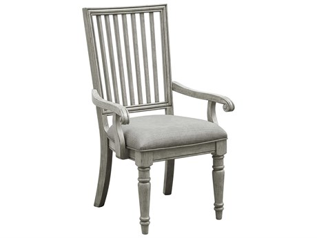 Pulaski Madison Ridge Rubberwood Gray Upholstered Arm Dining Chair