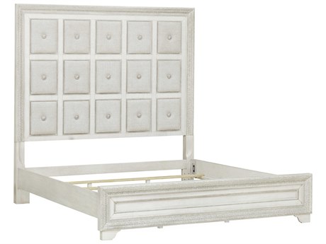 Pulaski Camila Creamy White Rubberwood Upholstered Queen Panel Bed