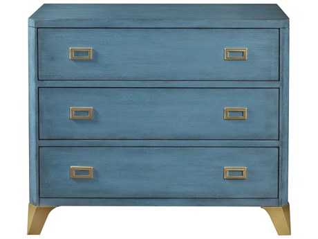 Pulaski Accents 3-Drawers Turquoise Blue Rubberwood Accent Chest