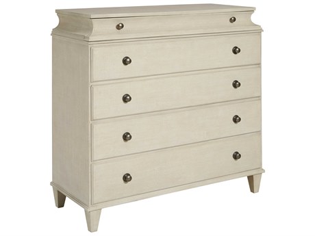 Pulaski Accents Almond Milk Faux Linen White Rubberwood Accent Chest