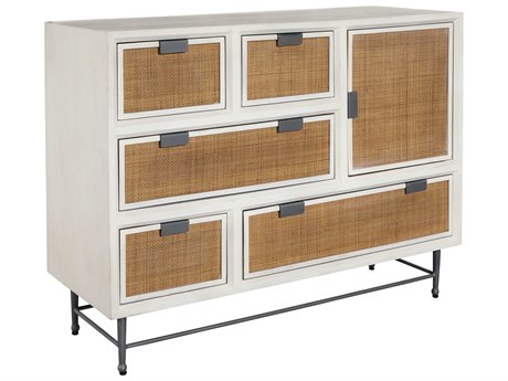 Pulaski Accents Crisp White With Cane Mango Wood Accent Chest