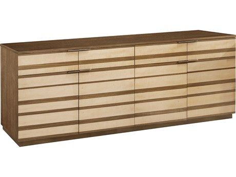 Pulaski 84" Rubberwood And Light Wood Credenza Sideboard