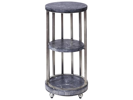 Pulaski Accents Round Marble Gray End Table