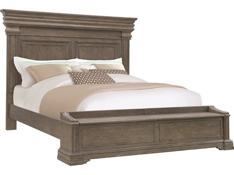 Pulaski Madison Ridge Brown Natural Bark Rubberwood Wood Queen Panel Bed