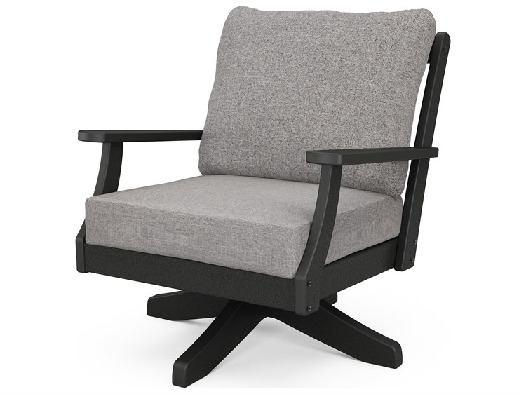 POLYWOOD® Braxton Deep Seating Recycled Plastic Swivel Outdoor Lounge Chair