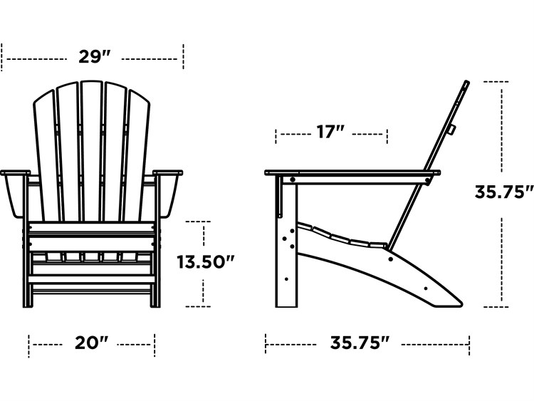 POLYWOOD® Nautical Recycled Plastic Patio Adirondack Chair | PWAD410