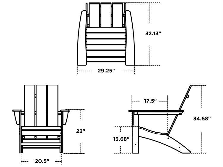 POLYWOOD® Modern Recycled Plastic Outdoor Adirondack Chair | PWAD420