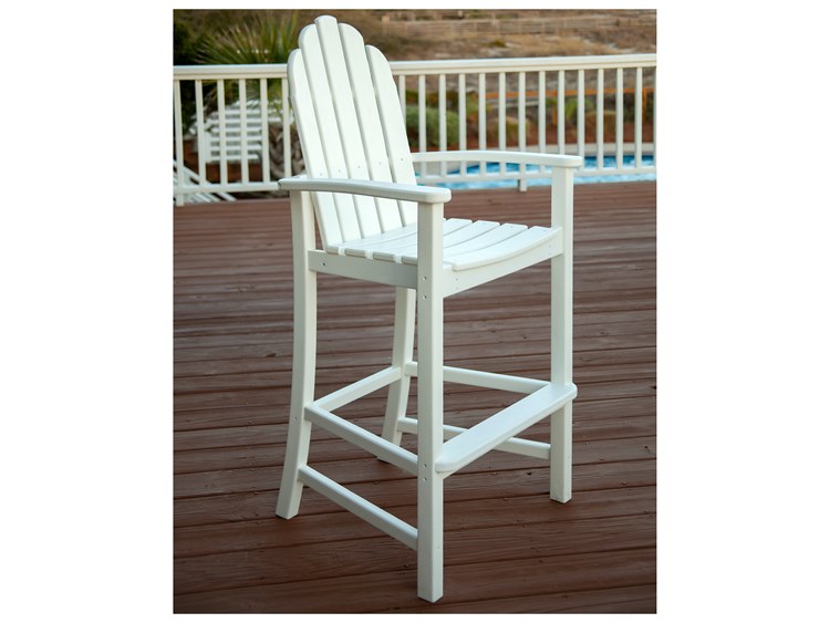 POLYWOOD® Classic Adirondack Recycled Plastic Patio Bar Stool PWADD202
