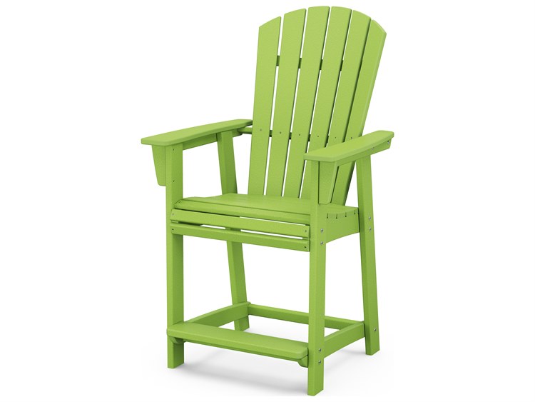 POLYWOOD® Nautical Recycled Plastic Adirondack Counter Chair